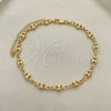 Oro Laminado Fancy Anklet, Gold Filled Style Puff Mariner Design, Polished, Golden Finish, 04.09.0185.10 (03 MM Thickness, 10 Inches Length)