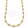 Oro Laminado Basic Necklace, Gold Filled Style Puff Mariner Design, Polished, Golden Finish, 04.09.0185.18 (03 MM Thickness, 18 Inches Length)