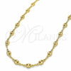 Oro Laminado Basic Necklace, Gold Filled Style Puff Mariner Design, Polished, Golden Finish, 04.09.0185.18 (03 MM Thickness, 18 Inches Length)