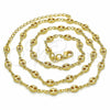 Oro Laminado Basic Necklace, Gold Filled Style Puff Mariner Design, Polished, Golden Finish, 04.09.0185.18 (03 MM Thickness, 18 Inches Length)