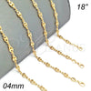 Oro Laminado Basic Necklace, Gold Filled Style Puff Mariner Design, Polished, Golden Finish, 04.09.0185.18 (03 MM Thickness, 18 Inches Length)