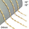 Oro Laminado Basic Necklace, Gold Filled Style Puff Mariner Design, Polished, Golden Finish, 04.09.0185.18 (03 MM Thickness, 18 Inches Length)