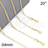 Oro Laminado Basic Necklace, Gold Filled Style Curb Design, Polished, Golden Finish, 04.32.0019.20 (0.80 Gauge, 04 MM Thickness, 20 Inches Length)