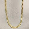 Oro Laminado Basic Necklace, Gold Filled Style Curb Design, Polished, Golden Finish, 04.32.0019.22 (0.80 Gauge, 04 MM Thickness, 22 Inches Length)