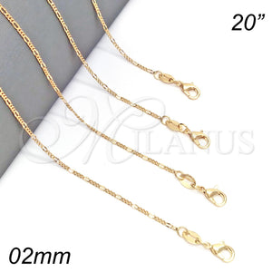 Gold Filled Necklace — Basic Necklace Figaro Design Polished 04.32. 0.50 Gauge — main product view — SKU 129267 | Oro Laminado collar — básico Necklace Figaro diseño pulido 04.32. 0.50 Gauge — SKU 129267