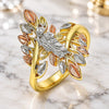 Oro Laminado Elegant Ring, Gold Filled Style San Judas Design, Polished, Tricolor, 01.253.0022.09 (Size 9)