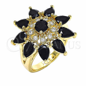 Gold Filled Ring — Multi Stone Ring Flower and Teardrop Design with — main product view — SKU 129303 | Oro Laminado anillo — Multi Stone Ring flor and Teardrop diseño with — SKU 129303