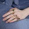 Oro Laminado Multi Stone Ring, Gold Filled Style with Black and White Cubic Zirconia, Polished, Golden Finish, 01.283.0008.08 (Size 8)
