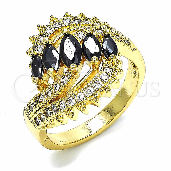 Gold Filled Ring — Multi Stone Ring with Black and White Cubic — main product view — SKU 129314 | Oro Laminado anillo — Multi Stone Ring with negro and blanco Cubic — SKU 129314