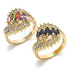 Oro Laminado Multi Stone Ring, Gold Filled Style with Multicolor Cubic Zirconia, Polished, Golden Finish, 01.283.0009.1.07 (Size 7)