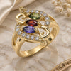 Oro Laminado Multi Stone Ring, Gold Filled Style with Multicolor Cubic Zirconia, Polished, Golden Finish, 01.283.0011.1.08 (Size 8)