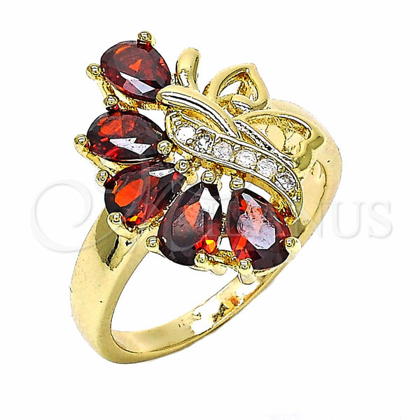 Gold Filled Ring — Multi Stone Ring Teardrop and Heart Design with — main product view — SKU 129331 | Oro Laminado anillo — Multi Stone Ring Teardrop and corazón diseño with — SKU 129331