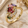 Oro Laminado Multi Stone Ring, Gold Filled Style with Multicolor Cubic Zirconia, Polished, Golden Finish, 01.283.0014.1.08 (Size 8)