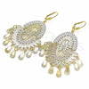 Oro Laminado Stud Earring, Gold Filled Style Teardrop Design, Polished, Tricolor, 02.331.0009