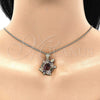 Oro Laminado Pendant Necklace, Gold Filled Style Turtle Design, with Multicolor Cubic Zirconia, Polished, Golden Finish, 04.346.0010.1.20 (02 MM Thickness, 20 Inches Length)