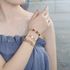 Oro Laminado Fancy Bracelet, Gold Filled Style with Multicolor Cubic Zirconia, Polished, Golden Finish, 03.316.0006.1.07 (07 MM Thickness, 7 Inches Length)