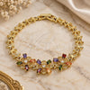Oro Laminado Fancy Bracelet, Gold Filled Style with Multicolor Cubic Zirconia, Polished, Golden Finish, 03.316.0006.1.07 (07 MM Thickness, 7 Inches Length)