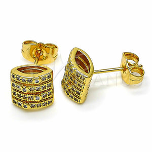Gold Filled Ring — Stud Earring with White Cubic Zirconia Polished 02. — main product view — SKU 129393 | Oro Laminado anillo — Stud Earring with blanco Cubic Zirconia pulido 02. — SKU 129393