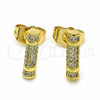 Oro Laminado Stud Earring, Gold Filled Style with White Cubic Zirconia, Polished, Golden Finish, 02.344.0028