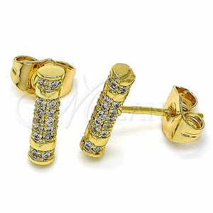 Gold Filled Ring — Stud Earring with White Cubic Zirconia Polished 02. — main product view — SKU 129394 | Oro Laminado anillo — Stud Earring with blanco Cubic Zirconia pulido 02. — SKU 129394