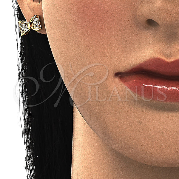 Gold Filled Ring — Stud Earring with White Cubic Zirconia Polished 02. — alternate product view — SKU 129400 | Oro Laminado anillo — Stud Earring with blanco Cubic Zirconia pulido 02. — SKU 129400