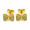 Oro Laminado Stud Earring, Gold Filled Style with White Cubic Zirconia, Polished, Golden Finish, 02.344.0034 for wholesale, additional product view 4
