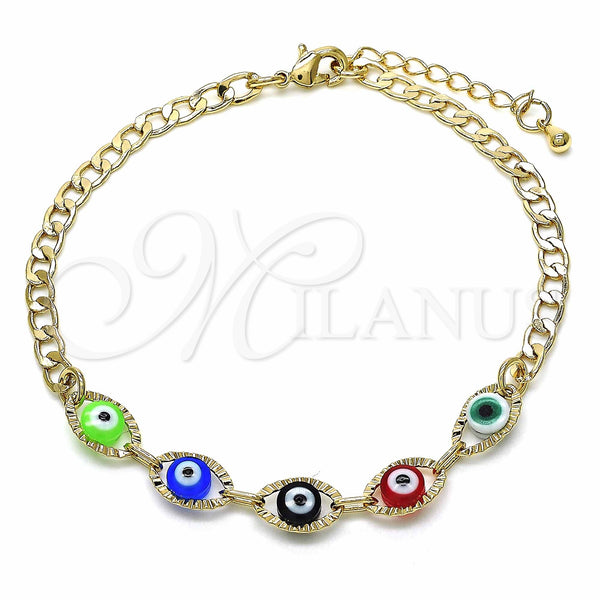 Gold Filled Bracelet — Fancy Bracelet Evil Eye Design Multicolor Resin 03.63. — main product view — SKU 129410 | Oro Laminado brazalete — elegante Bracelet Evil Eye diseño Multicolor Resin 03.63. — SKU 129410