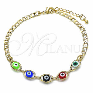 Gold Filled Bracelet — Fancy Bracelet Evil Eye Design Multicolor Resin 03.63. — main product view — SKU 129410 | Oro Laminado brazalete — elegante Bracelet Evil Eye diseño Multicolor Resin 03.63. — SKU 129410