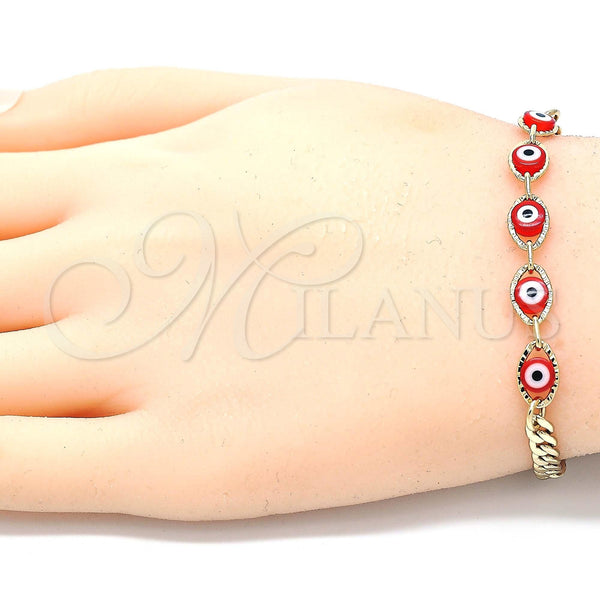Gold Filled Bracelet — Fancy Bracelet Evil Eye Design Red Resin 03.63. — alternate product view — SKU 129412 | Oro Laminado brazalete — elegante Bracelet Evil Eye diseño Red Resin 03.63. — SKU 129412