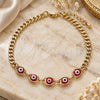 Oro Laminado Fancy Bracelet, Gold Filled Style Evil Eye Design, Red Resin Finish, Golden Finish, 03.63.2087.1.08 (04 MM Thickness, 8 Inches Length)