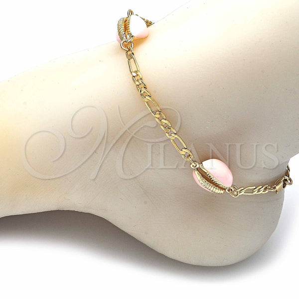 Gold Filled Bracelet — Fancy Bracelet Shell Design Pink Enamel 03.63. 04 — alternate product view — SKU 129426 | Oro Laminado brazalete — elegante Bracelet Shell diseño Pink Enamel 03.63. 04 — SKU 129426