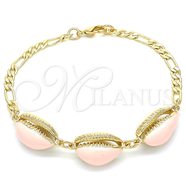 Gold Filled Bracelet — Fancy Bracelet Shell Design Pink Enamel 03.63. 04 — main product view — SKU 129428 | Oro Laminado brazalete — elegante Bracelet Shell diseño Pink Enamel 03.63. 04 — SKU 129428