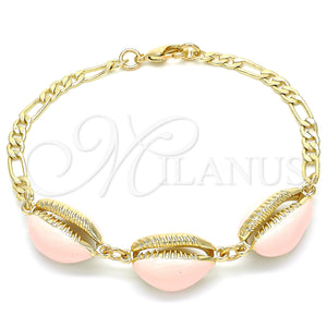 Gold Filled Bracelet — Fancy Bracelet Shell Design Pink Enamel 03.63. 04 — main product view — SKU 129428 | Oro Laminado brazalete — elegante Bracelet Shell diseño Pink Enamel 03.63. 04 — SKU 129428