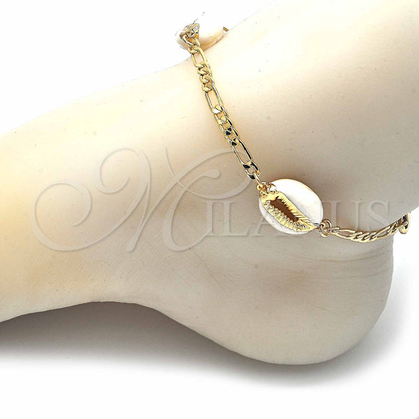 Gold Filled Anklet — Fancy Anklet Shell Design Polished 03.63. 04 MM — alternate product view — SKU 129433 | Oro Laminado tobillera — elegante Anklet Shell diseño pulido 03.63. 04 MM — SKU 129433