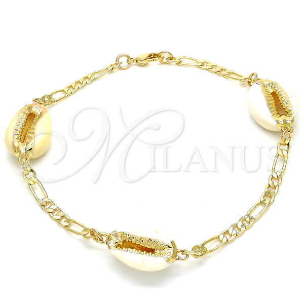 Gold Filled Anklet — Fancy Anklet Shell Design Polished 03.63. 04 MM — main product view — SKU 129433 | Oro Laminado tobillera — elegante Anklet Shell diseño pulido 03.63. 04 MM — SKU 129433