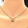 Oro Laminado Earring and Pendant Adult Set, Gold Filled Style with Multicolor Cubic Zirconia, Polished, Golden Finish, 10.342.0001