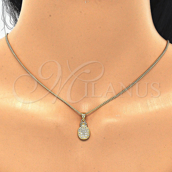 Gold Filled Ring — Earring and Pendant Adult Set Pineapple Design with — alternate product view — SKU 129437 | Oro Laminado anillo — Earring and Pendant Adult Set Pineapple diseño with — SKU 129437