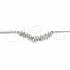 Sterling Silver Pendant Necklace, Flower Design, with White Cubic Zirconia, Polished, Rhodium Finish, 04.336.0128.16 (01 MM Thickness, 16 Inches Length)
