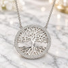 Sterling Silver Pendant Necklace, Tree Design, with White Micro Pave, Polished, Rhodium Finish, 04.336.0133.16 (01 MM Thickness, 16 Inches Length)