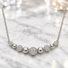 Sterling Silver Pendant Necklace, with White Cubic Zirconia, Polished, Rhodium Finish, 04.336.0135.16 (01 MM Thickness, 16 Inches Length)
