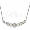 Sterling Silver Pendant Necklace, with White Cubic Zirconia, Polished, Rhodium Finish, 04.336.0135.16 (01 MM Thickness, 16 Inches Length)