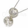 Sterling Silver Pendant Necklace, Tree Design, with White Cubic Zirconia, Polished, Rhodium Finish, 04.336.0137.16 (01 MM Thickness, 16 Inches Length)