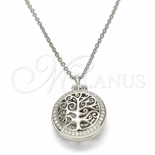 Sterling Silver Necklace — Pendant Necklace Tree Design with White Cubic Zirconia — main product view — SKU 129469 | Plata 925 collar — Pendant Necklace Tree diseño with blanco Cubic Zirconia — SKU 129469