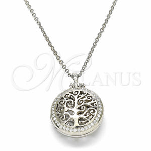 Sterling Silver Necklace — Pendant Necklace Tree Design with White Cubic Zirconia — main product view — SKU 129469 | Plata 925 collar — Pendant Necklace Tree diseño with blanco Cubic Zirconia — SKU 129469