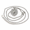 Sterling Silver Pendant Necklace, Heart and Star Design, with White Cubic Zirconia, Polished, Rhodium Finish, 04.336.0138.16