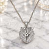 Sterling Silver Pendant Necklace, Heart and Star Design, with White Cubic Zirconia, Polished, Rhodium Finish, 04.336.0138.16 (01 MM Thickness, 16 Inches Length)