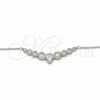 Sterling Silver Pendant Necklace, Teardrop Design, with White Cubic Zirconia, Polished, Rhodium Finish, 04.336.0139.16 (01 MM Thickness, 16 Inches Length)