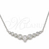 Sterling Silver Pendant Necklace, Teardrop Design, with White Cubic Zirconia, Polished, Rhodium Finish, 04.336.0139.16 (01 MM Thickness, 16 Inches Length)