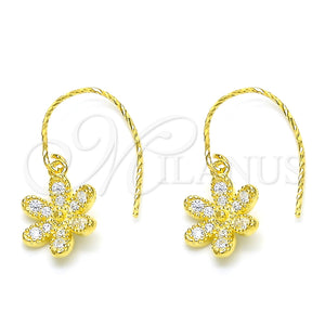 Sterling Silver Ring — Dangle Earring Flower Design with White Cubic Zirconia — main product view — SKU 129473 | Plata 925 anillo — Dangle Earring flor diseño with blanco Cubic Zirconia — SKU 129473
