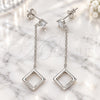 Sterling Silver Long Earring, with Multicolor Cubic Zirconia, Polished, Rhodium Finish, 02.366.0003